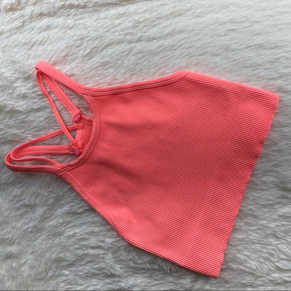 NWOT Free People Movement Happiness Runs Bra, Sports Bra Size M/L, Neon Orange - Picture 4 of 14